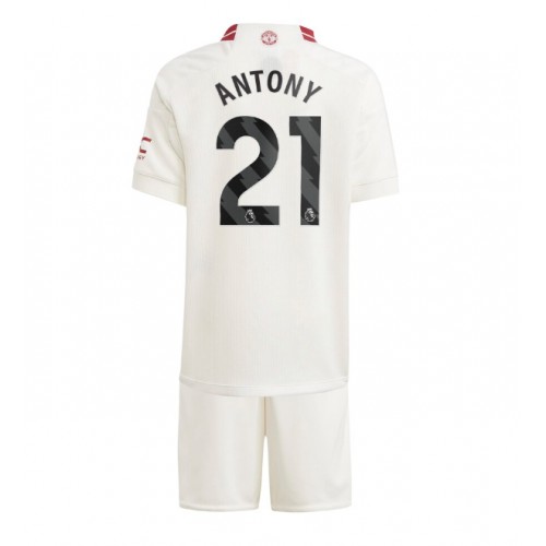 Dětský fotbalový dres Manchester United Antony #21 2023-24 Třetí Krátký Rukáv (+ trenýrky)